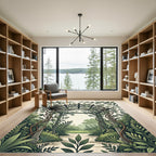 Lush Green Botanical Garden Arch Rug