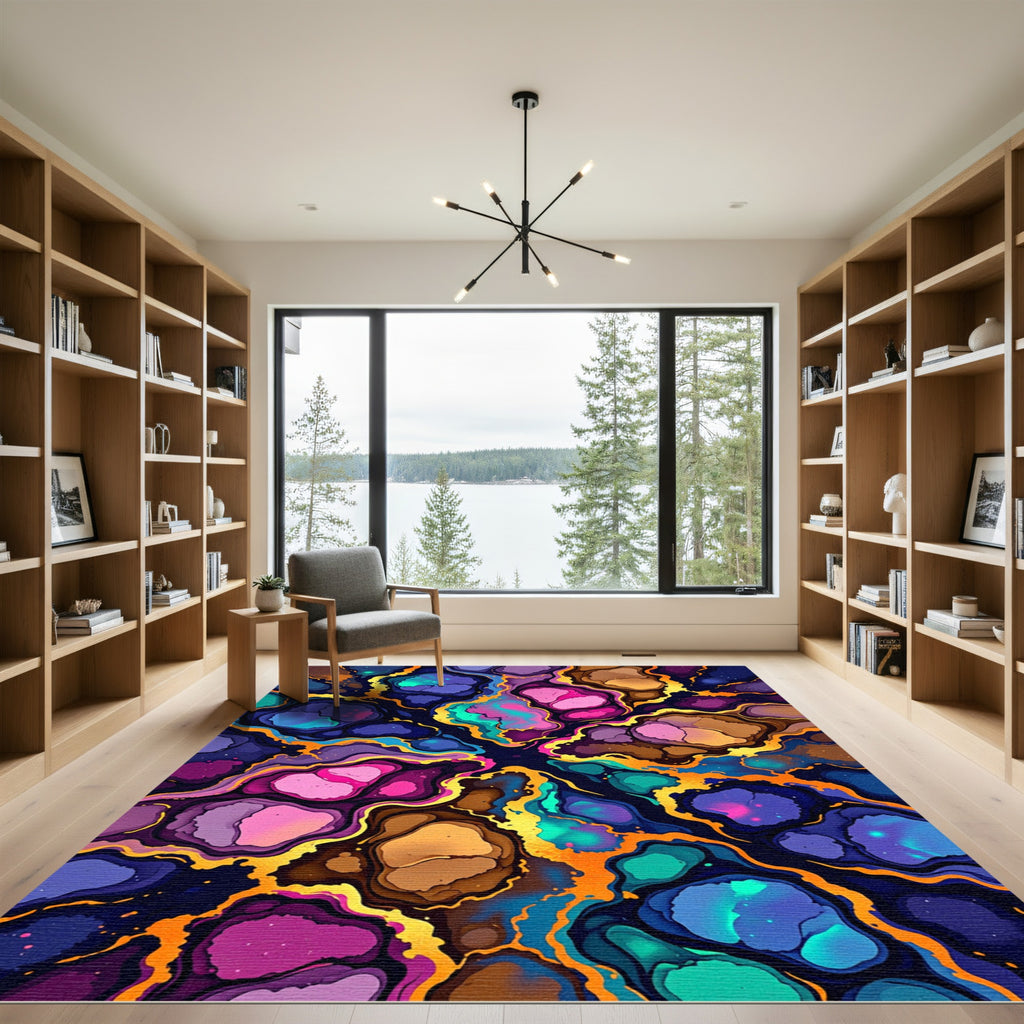 Vibrant Cosmic Amorphous Abstract Rug