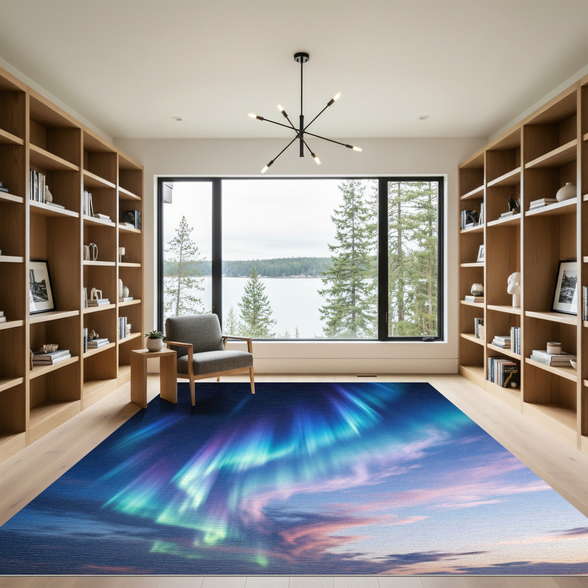 Celestial Sky Aurora Swirls Rug