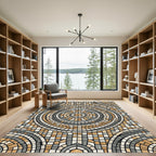 Tiled Mosaic Circular Sunburst Rug