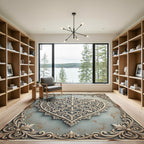 Ornate Filigree Heart Scrollwork Area Rug