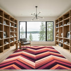 Crimson Peach Chevron Inlay Rug