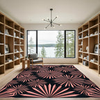 Blush Pink Starburst Geometric Art Rug