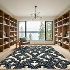 Dark Gray Medieval Gothic Arch Rug