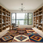 Bold Southwestern Geometric Diamond Earth Tones Rug
