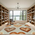 Retro Dotted Heart Gradient Rug