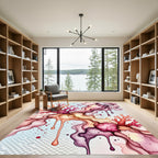 Crimson Coral Ink Flow Rug