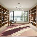 Abstract Taupe and Mocha Brushstroke Rug