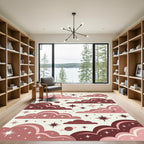 Celestial Dusty Rose Starry Night Rug