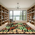 Southwest Ancient Pueblo Earth Tone Tile Rug