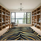 Golden Luxe Abstract Tiger Stripe Rug