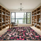 Floral Vine Tartan Pink Rug