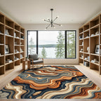 Earthy Stone Swirl Inlay Rug