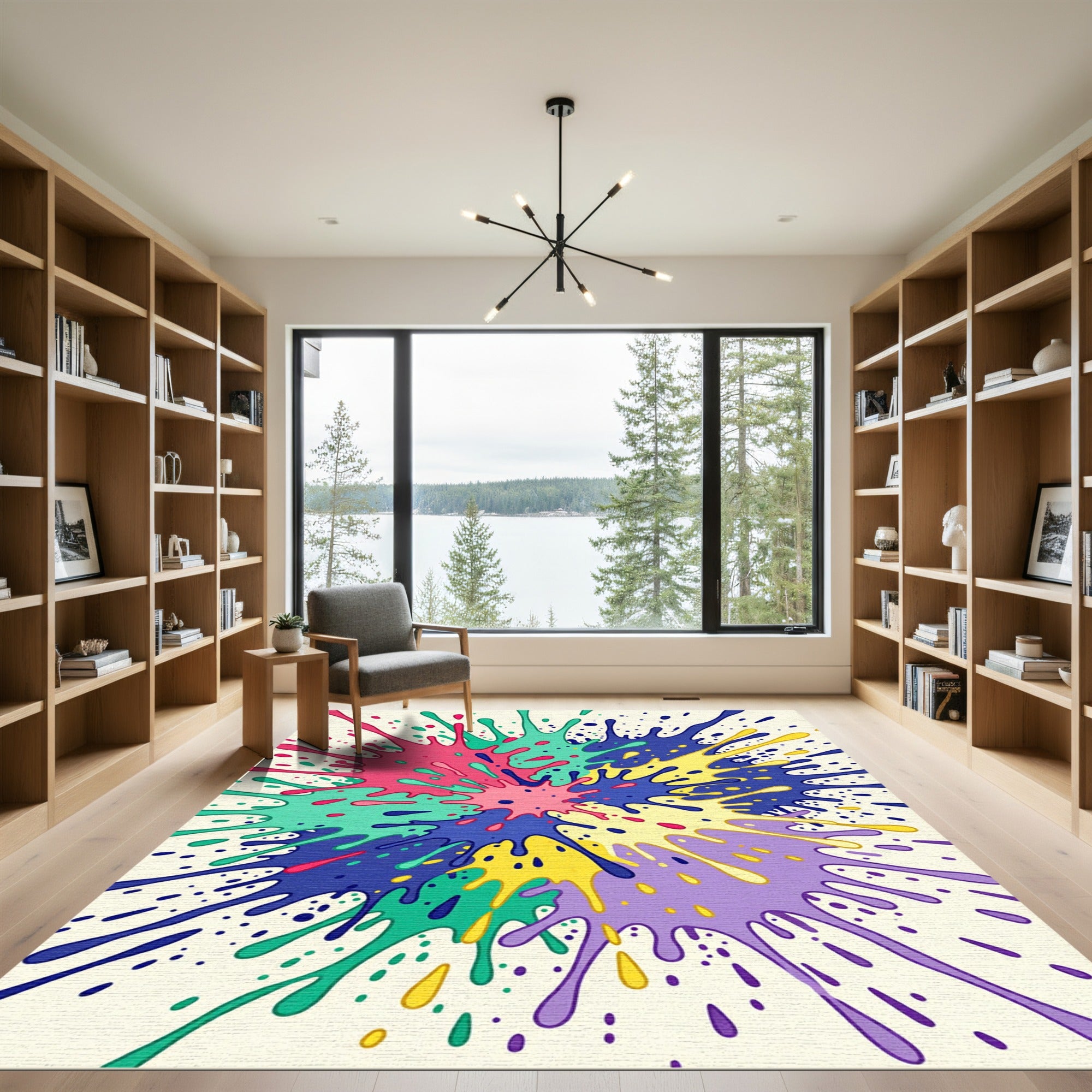Vibrant Splatter Abstract Splash Rug