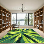 Abstract Green Burst Starburst Rug