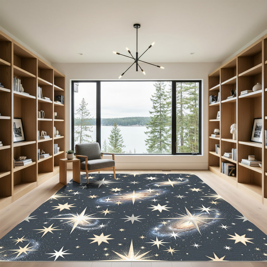 Cosmic Galaxy Starfield Sparkle Rug