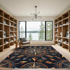 Ornate Compass Arrow Navigation Art Rug