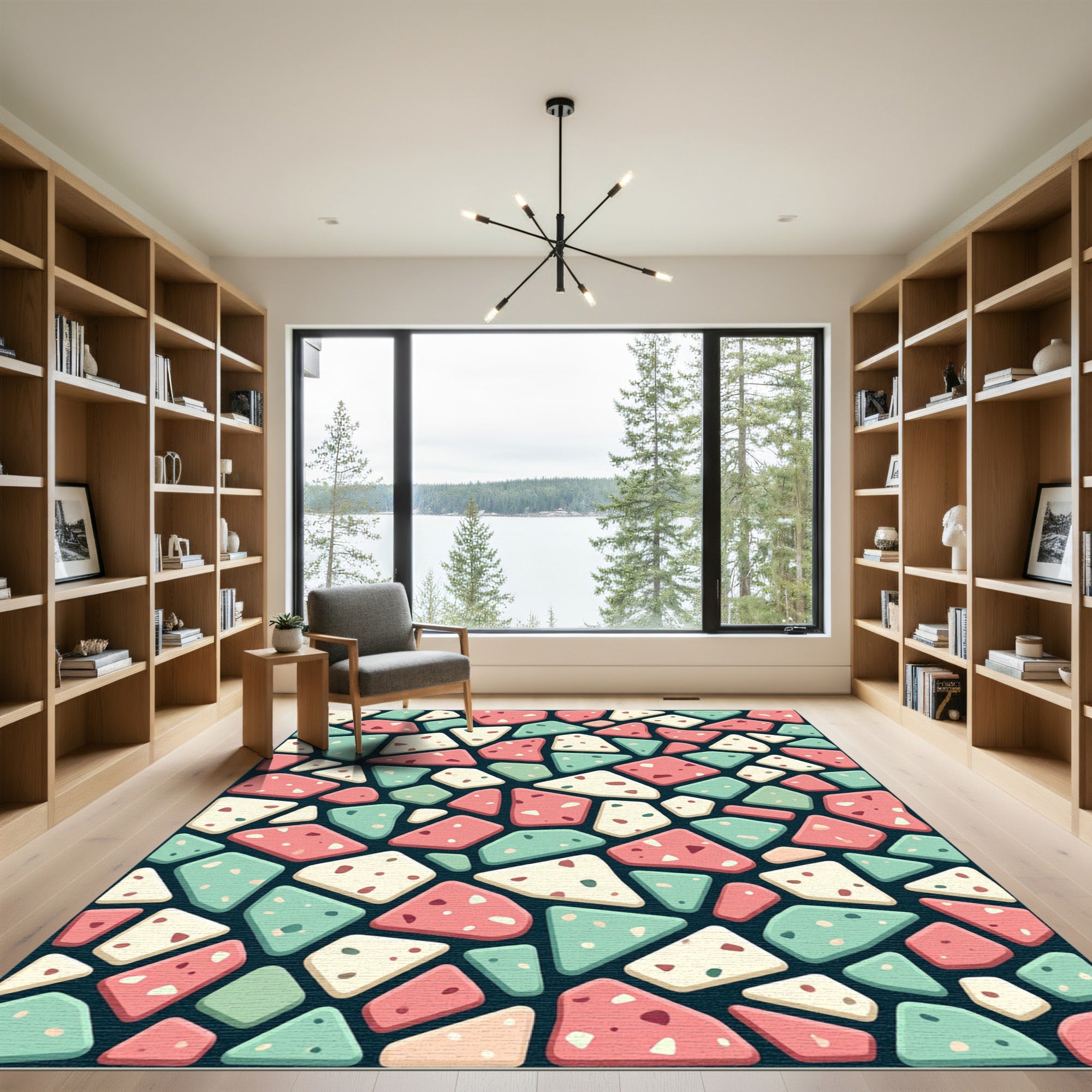 Pastel Terrazzo Muted Mosaic Confetti Floor Rug