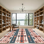 Neutral Tribal Arrows Heart Stripes Rug