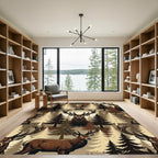Majestic Antlered Deer Trophy Forest Rug