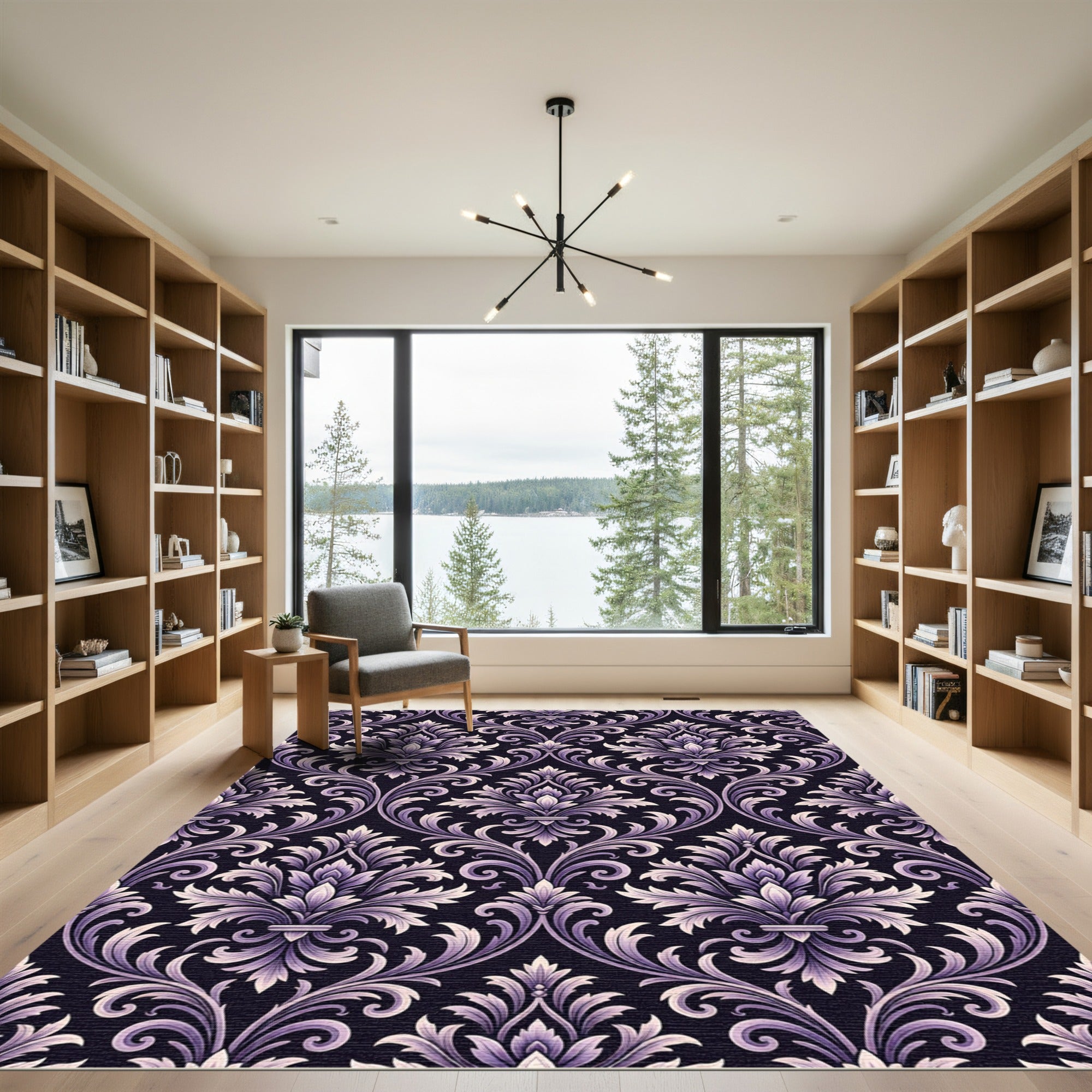 Lavendar Fillee Damask Flourish Rug