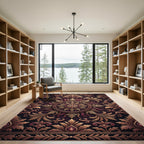 Opulent Bronze Foliage Medallion Rug