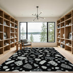 Monochromatic Abstract Pebble Arrangement Rug