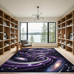 Cosmic Purple Celestial Spiral Nebula Rug