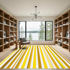 Modern Golden Ochre Vertical Stripe Rug