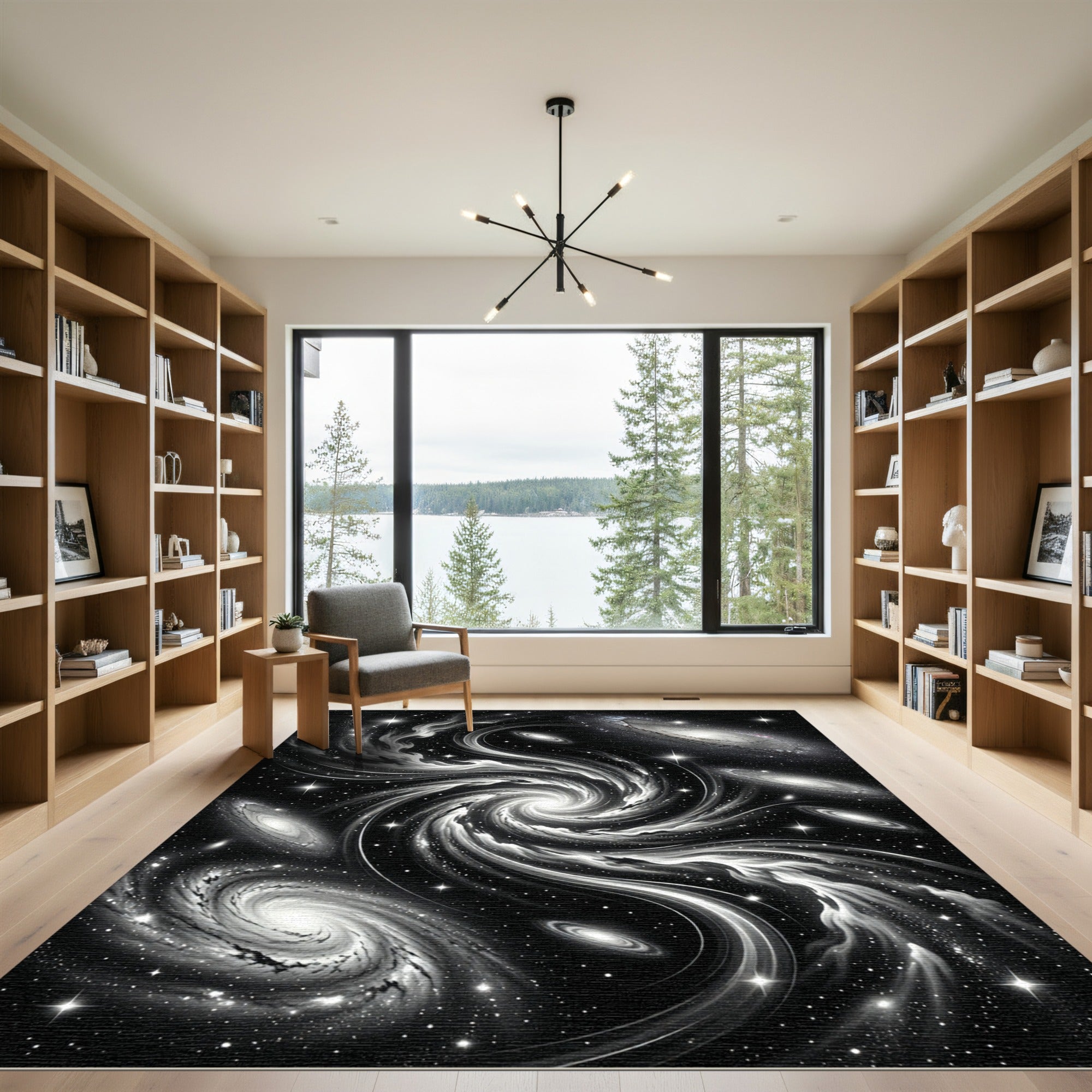 Cosmic Swirl Galaxy Nebula Night Rug