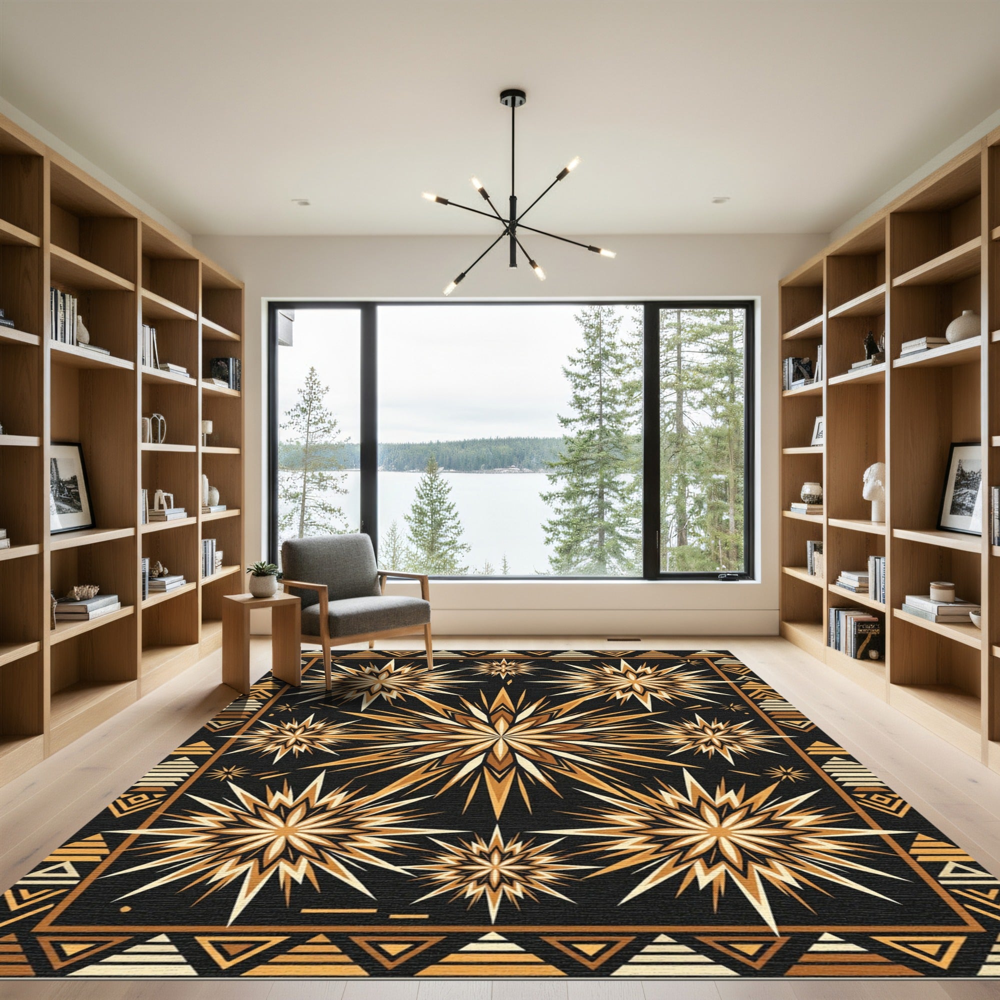 Starburst Geometric Earth Tone Area Rug