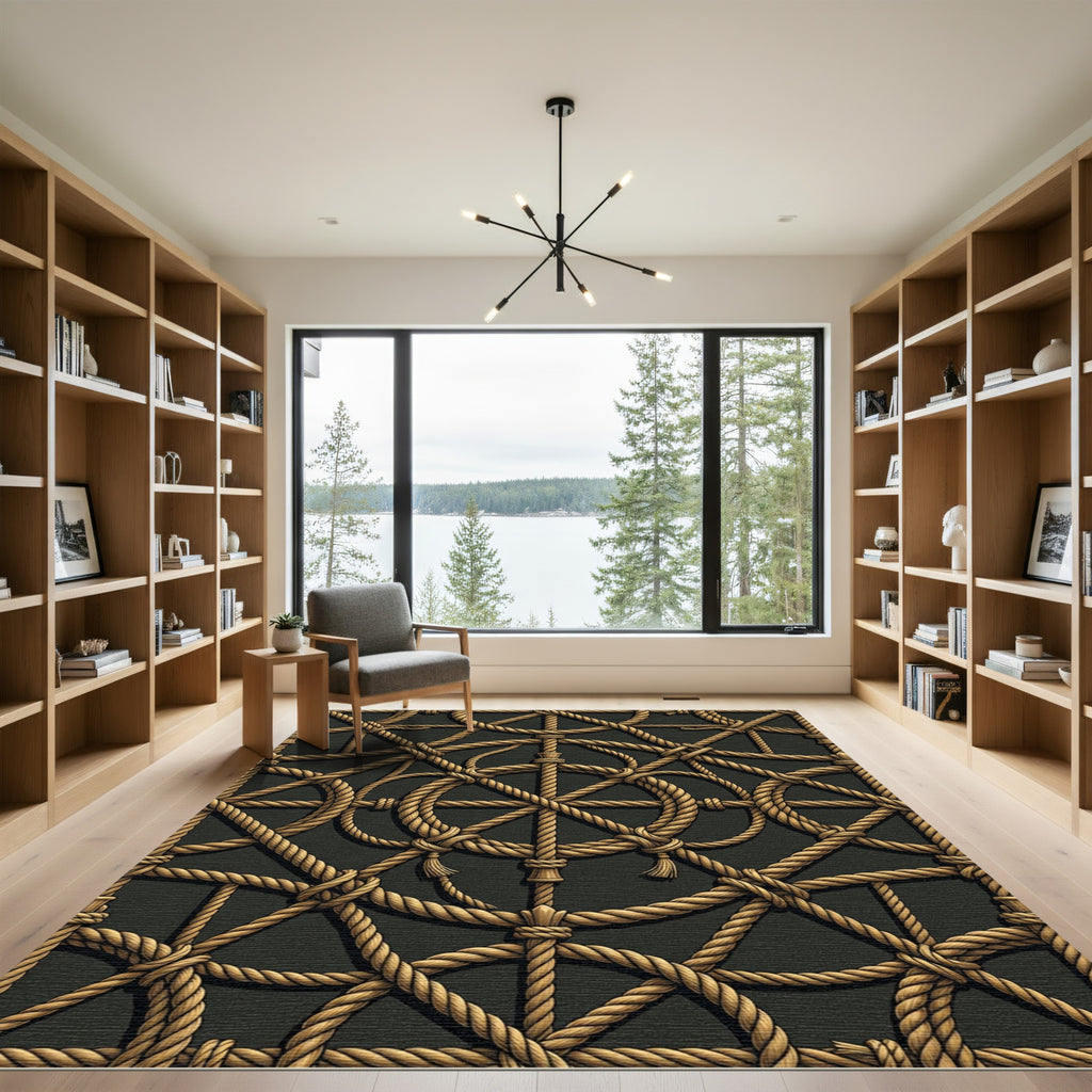 Nautical Rope Netting Arrangement Rug