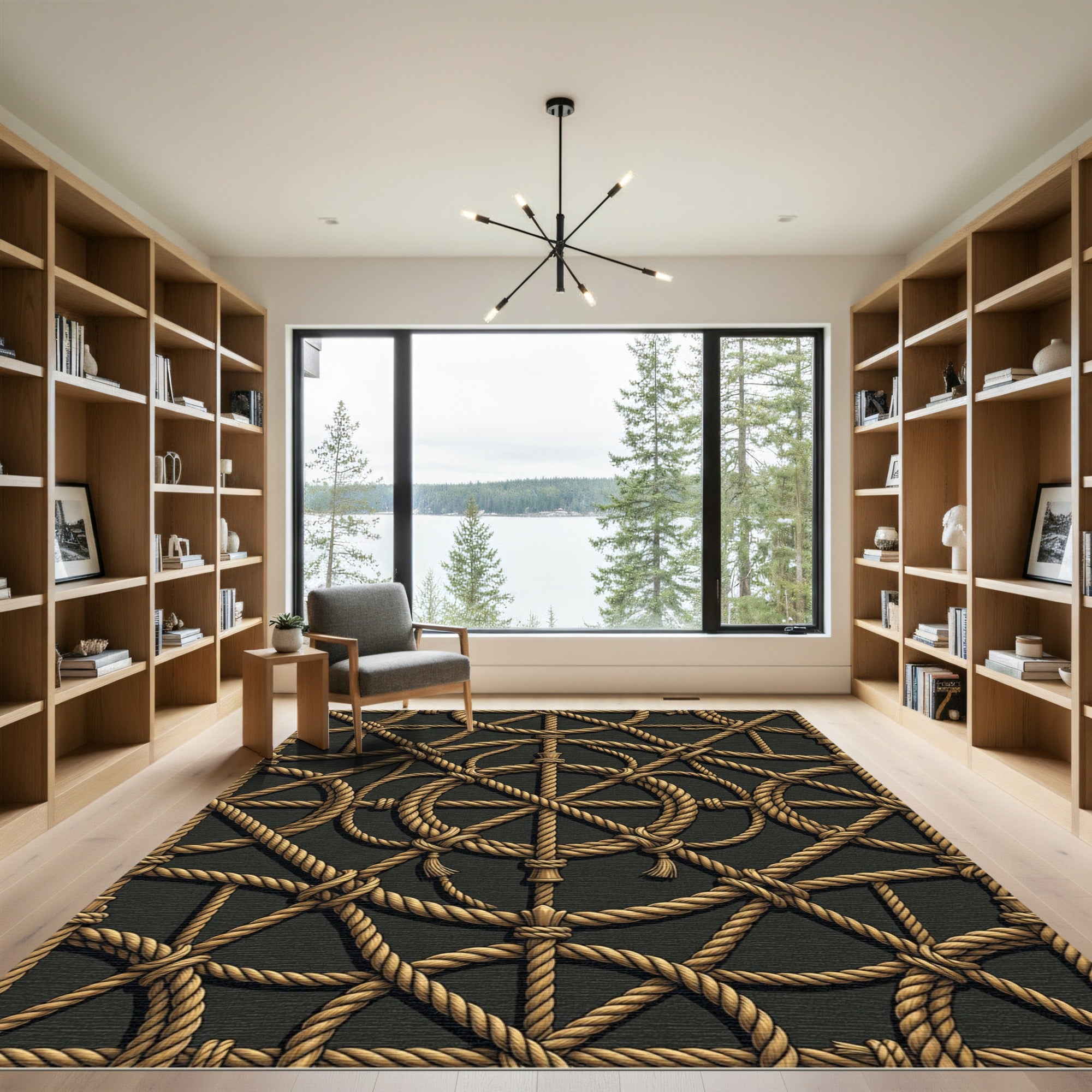Nautical Rope Netting Arrangement Rug