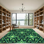 Emerald Clover Geometric Star Mosaic Rug