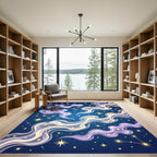 Celestial Swirls Starry Night Nebula Rug