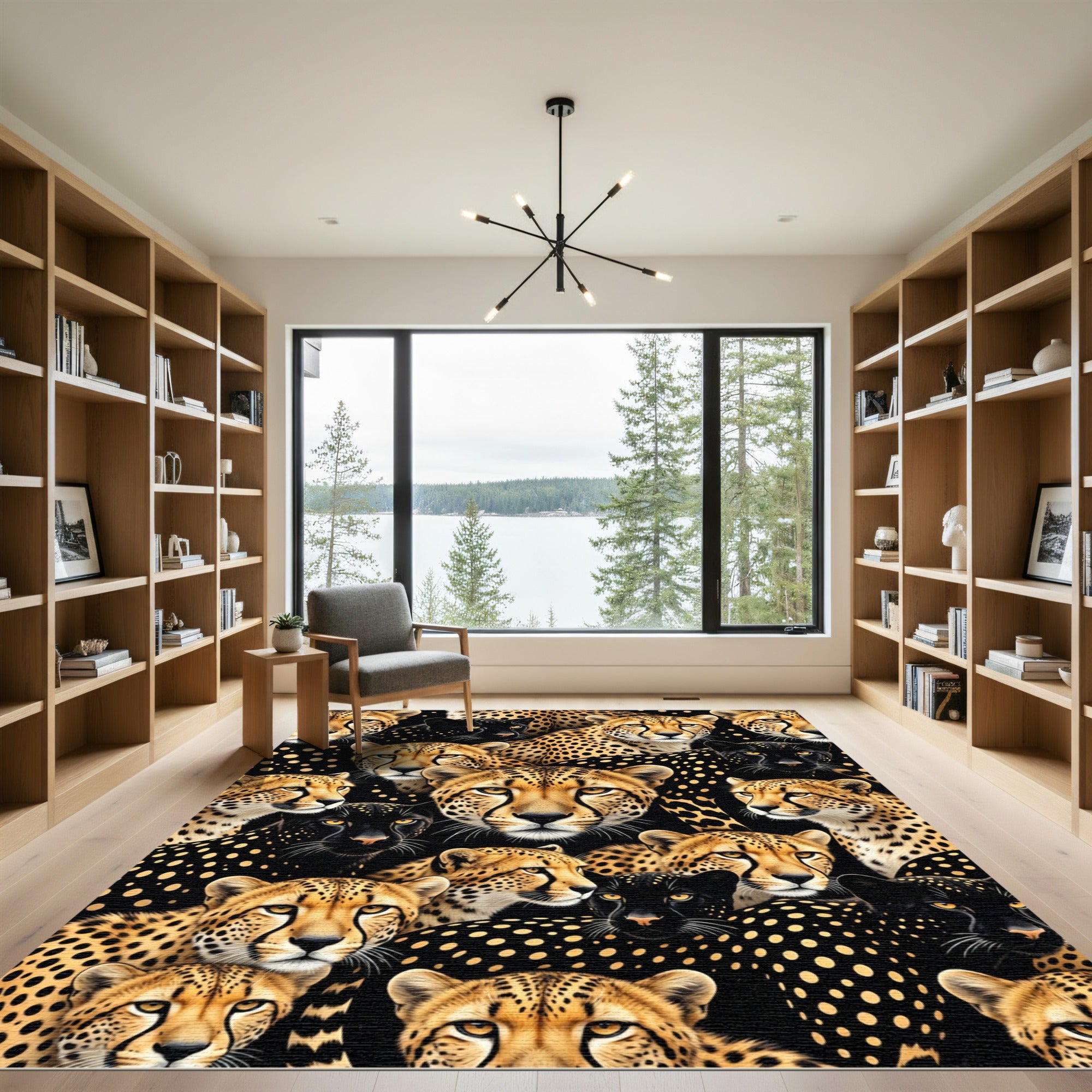 Bold Cheetah Panther Spots Rug