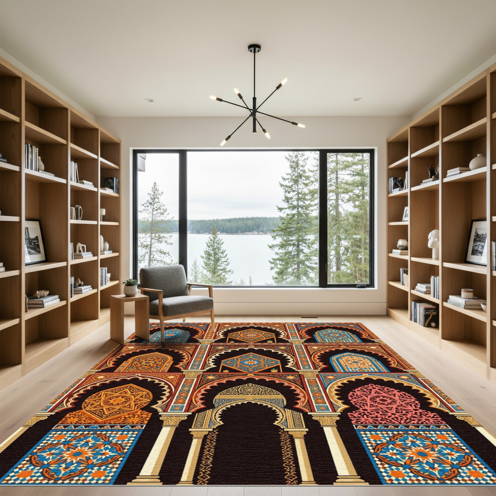Rich Tones Geometric Archway Medallion Rug