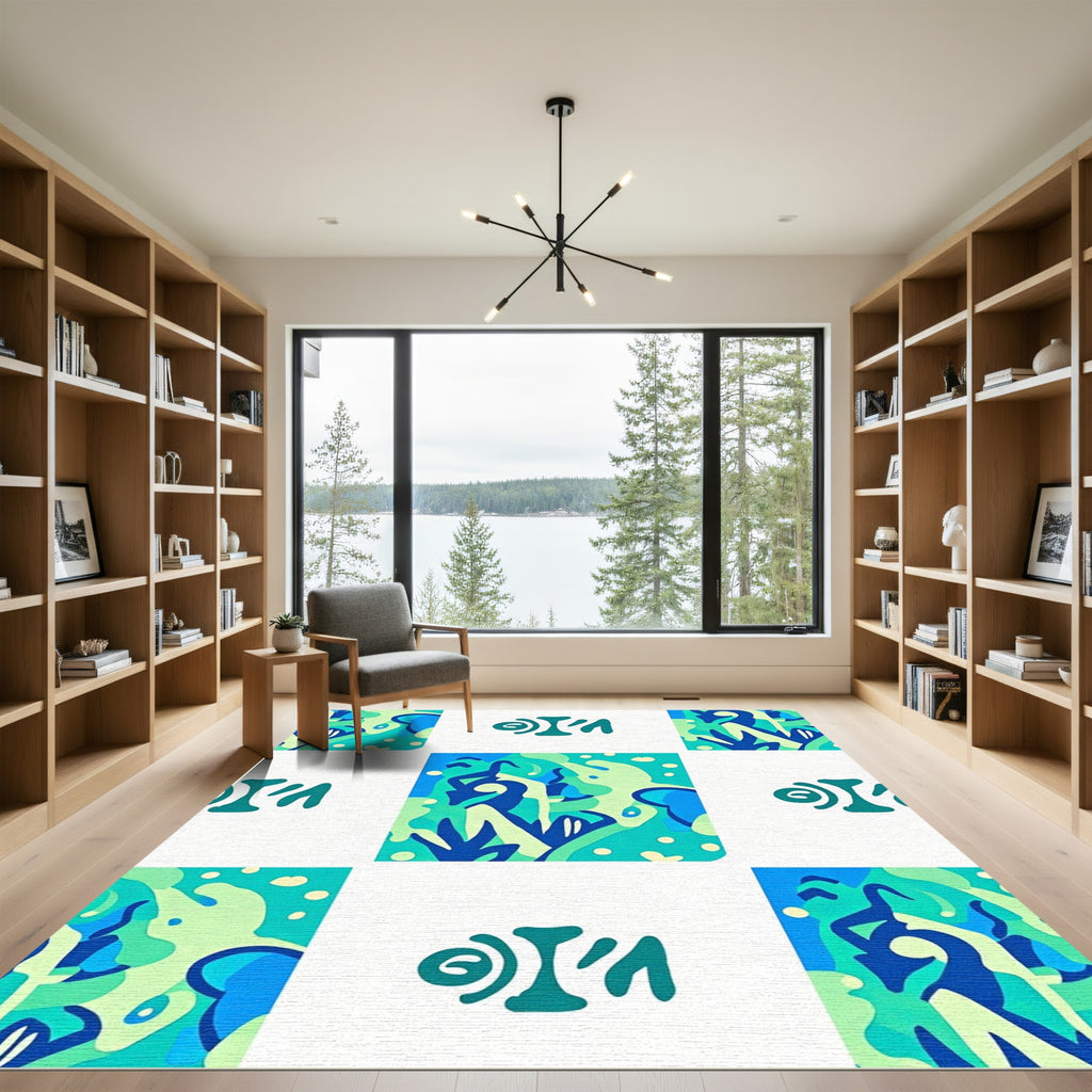 Oceanic Marine Abstract Shapes Rug