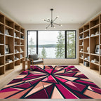 Geometric Pink and Peach Shattered Shard Rug