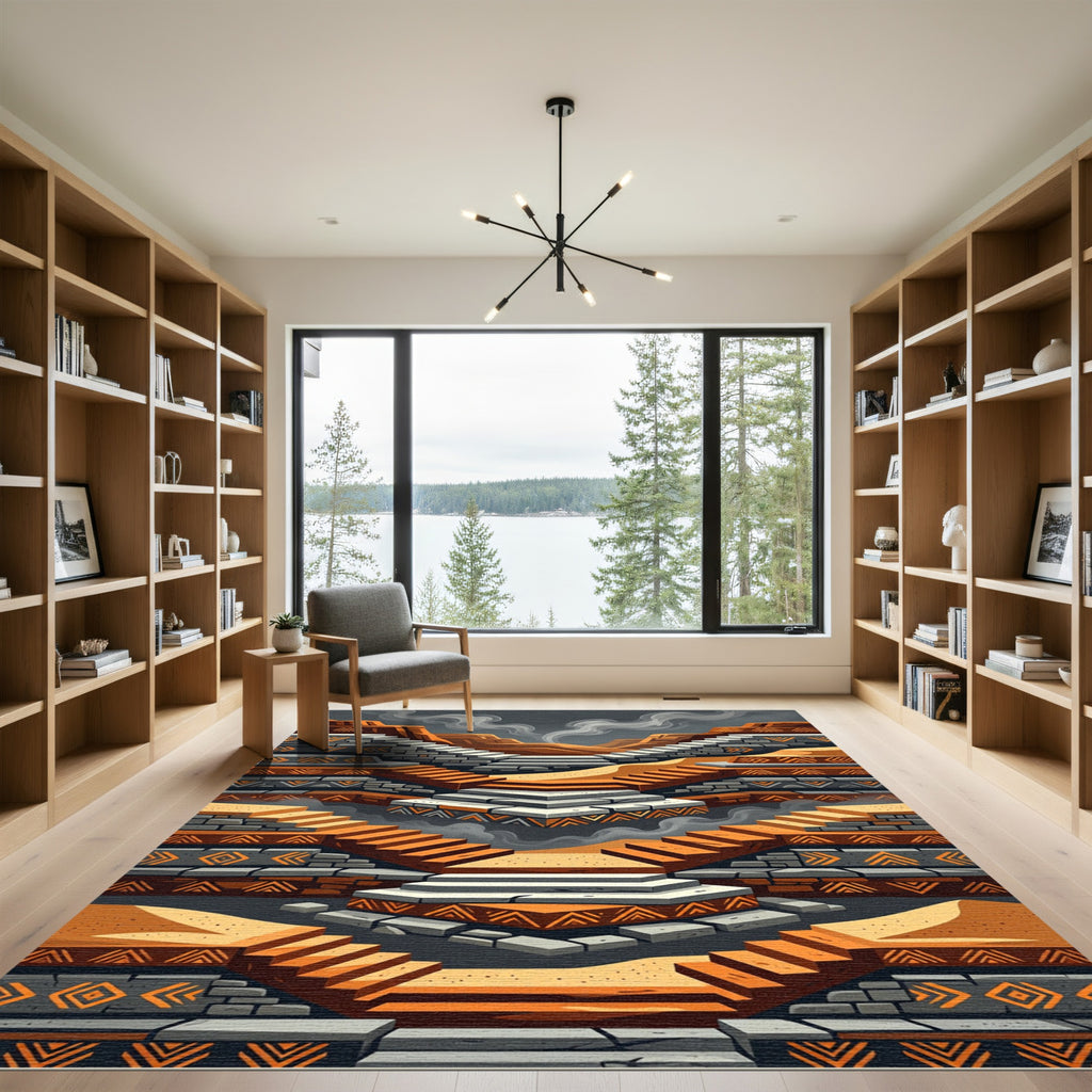 Tribal Terraced Canyon Steps Rug