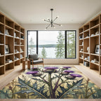 Vintage Botanical Purple Thistle Illustration Rug