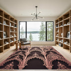 Rose Gold Arabesque Geometric Arch Rug