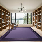 Amethyst Textured Layered Rectangle Frame Rug