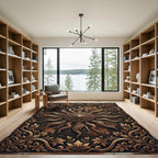 Ornate Bronzed Celestial Sun Medallion Rug