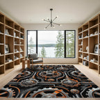 Industrial Rusty Gear Mechanism Rug