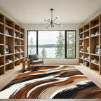 Earthy Tones Abstract Brush Stroke Rug
