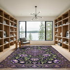 Violet Lotus Floral Intricate Mandalas Rug