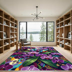 Rich Purple Orchids Abstract Splash Rug