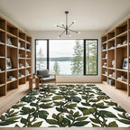 Lush Green Tropical Foliage Vine Rug