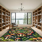 Enchanted Forest Mushroom Botanical Medallion Rug